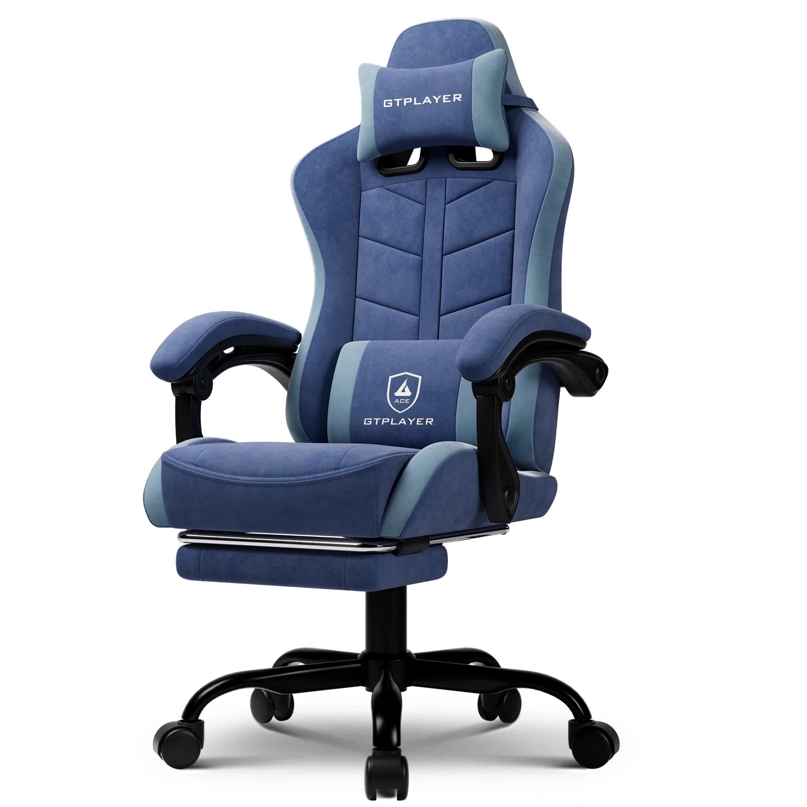 Ergonomic Gaming Chair with Footrest, Computer Gaming Chair for Adults,Dark Blue