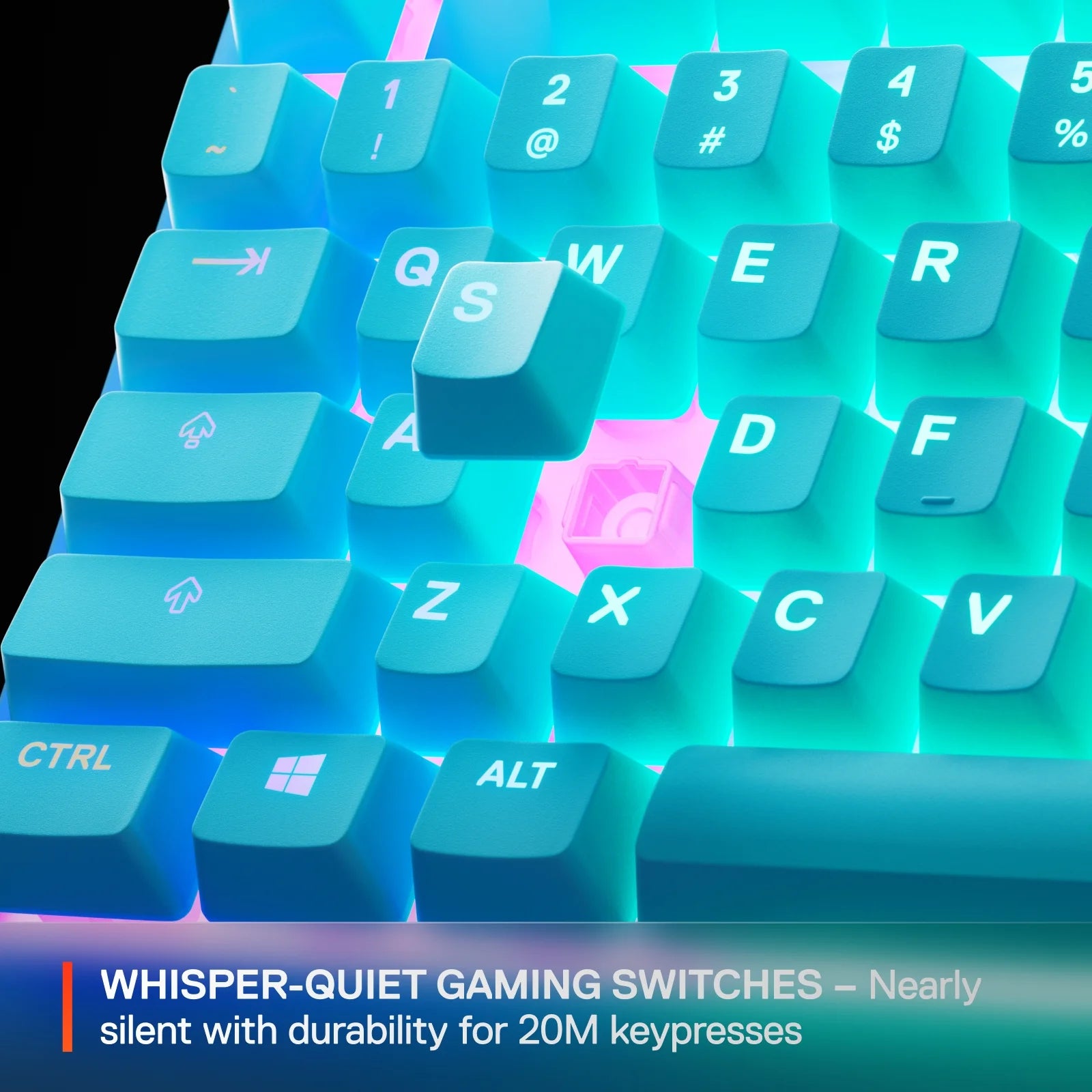 Apex 3 TKL Aqua RGB Gaming Keyboard — Tenkeyless Compact Form Factor — 8-Zone RGB Illumination — Water and Dust Resistant — Whisper-Quiet Gaming Switch