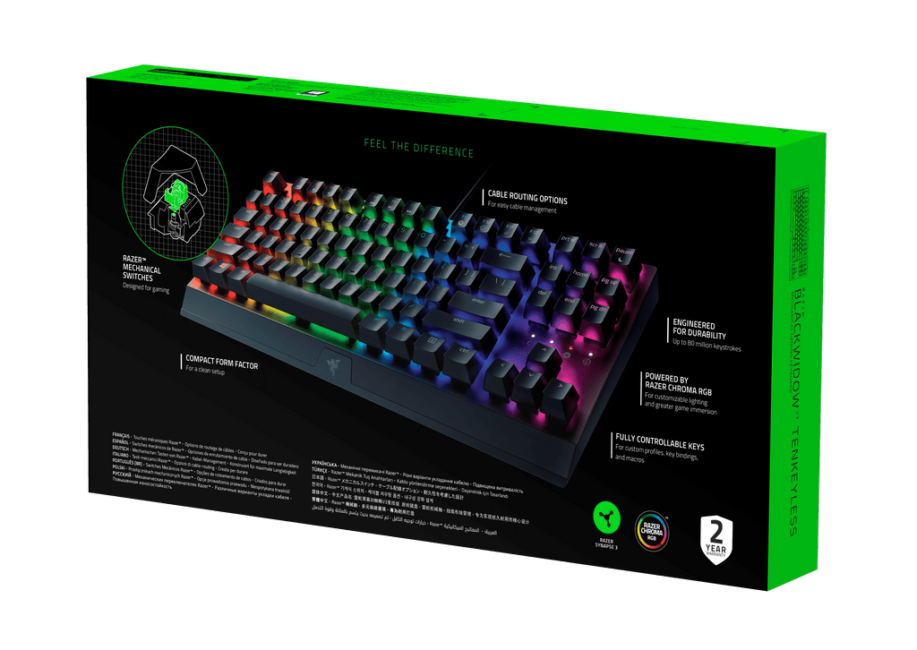RZ03-03490200-R3U1 Blackwidow V3 Tenkeyless Green Switch US Mechanical Gaming Keyboard