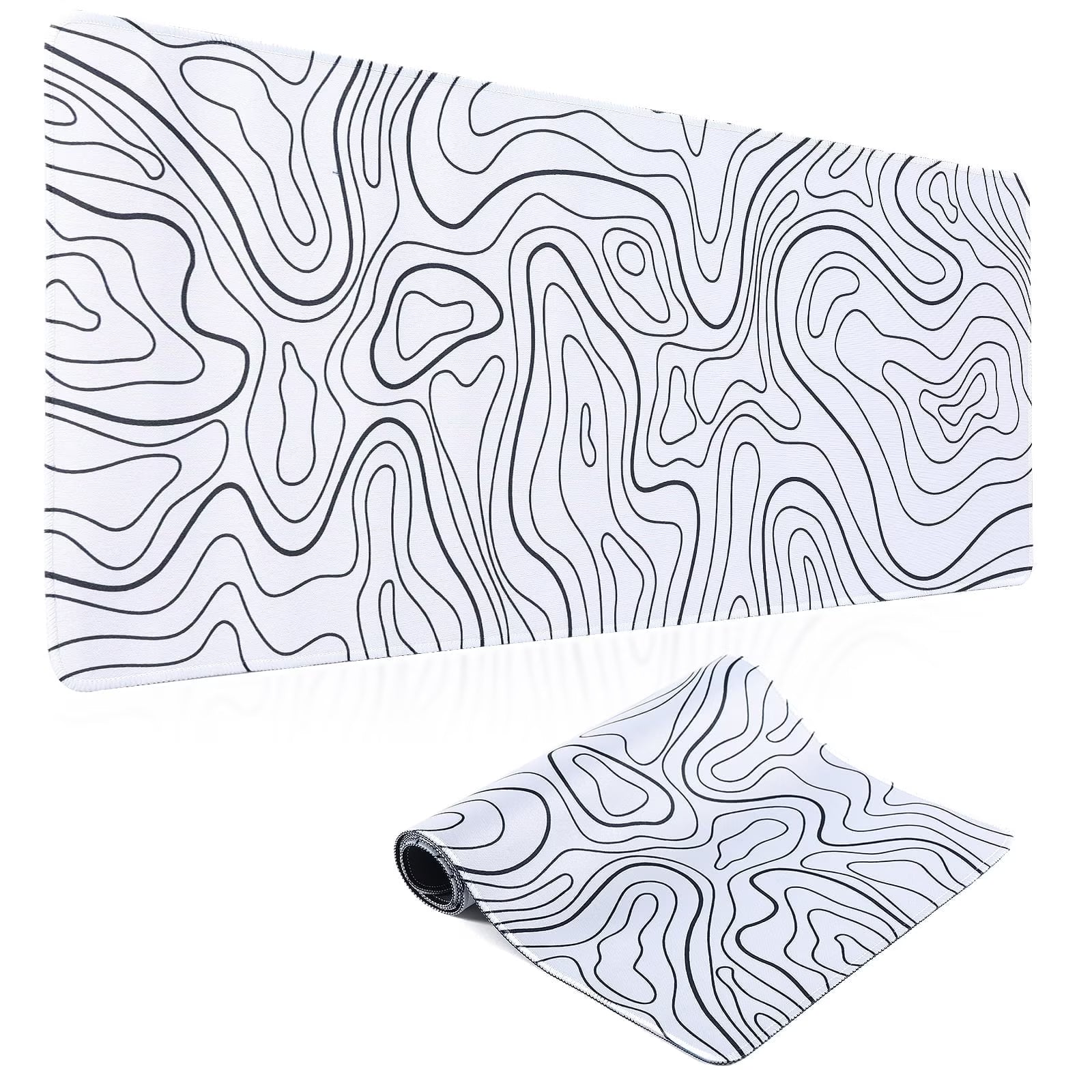 Mouse Pad Gaming Mousepad 31.5 X 11.8 X0.12In Large Mouse Pad for Keyboard and Mouse with Anti-Slip Rubber Base, Keyboard Pad XL Mouse Mat for Home and Office(White)