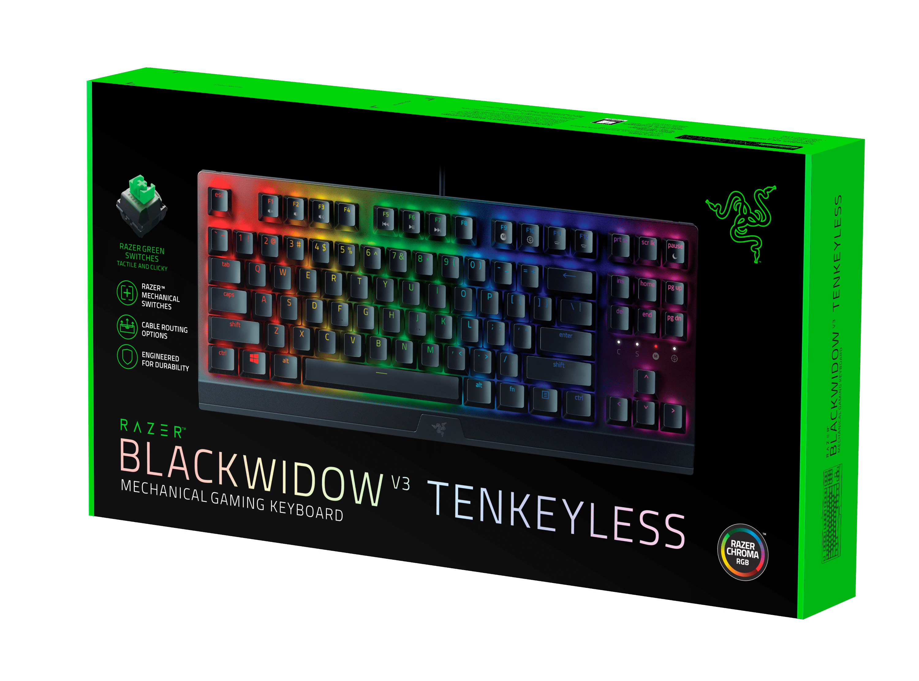 RZ03-03490200-R3U1 Blackwidow V3 Tenkeyless Green Switch US Mechanical Gaming Keyboard