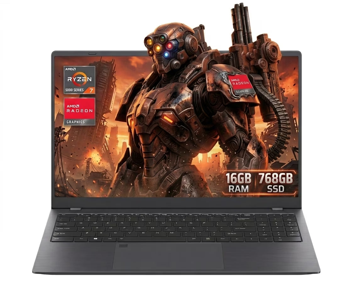 Laptop 15.6 FHD Gaming Laptop, AMD Ryzen 7 5825U, 16GB RAM, 768GB SSD, Windows 11, Graphite, Wifi 5,Gray