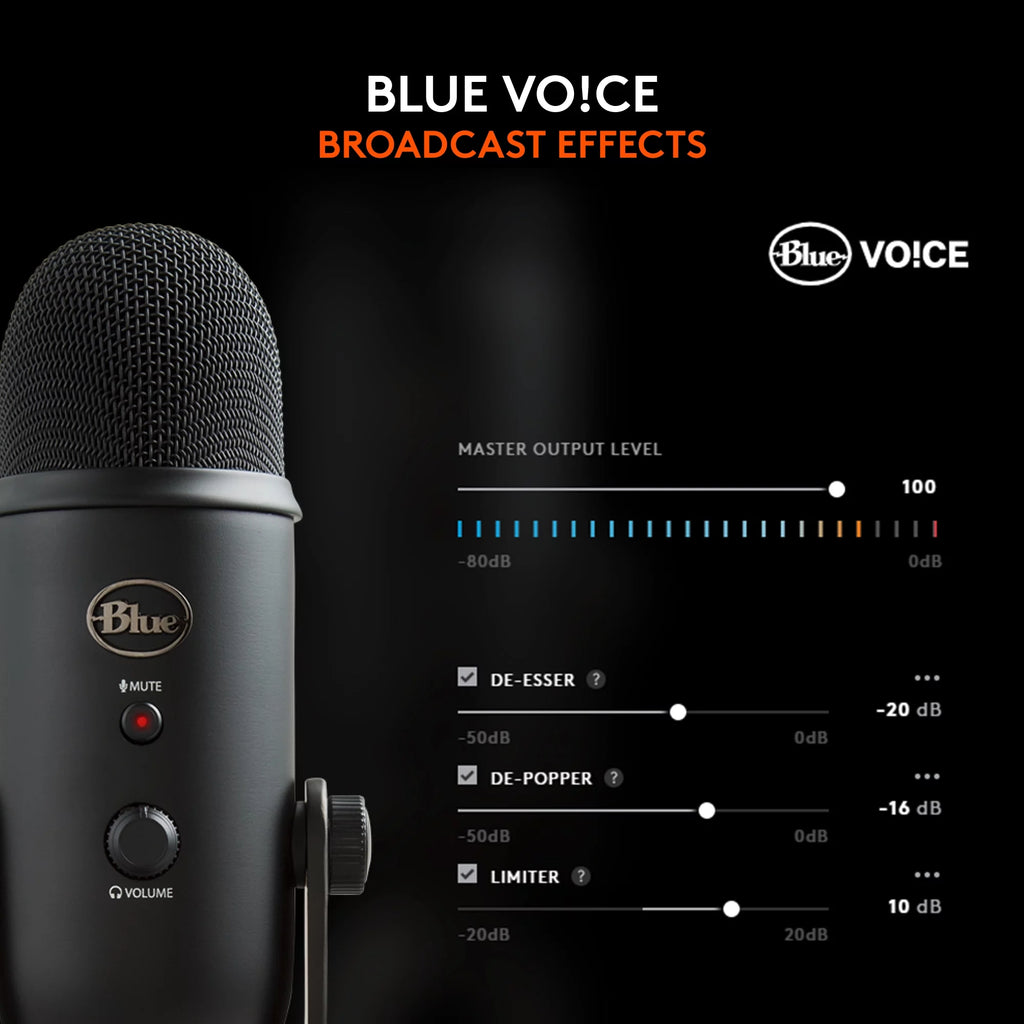 Blue Yeti USB Microphone for PC, Mac, Gaming, Recording, Streaming, Podcasting, Plug and Play, Blackout
