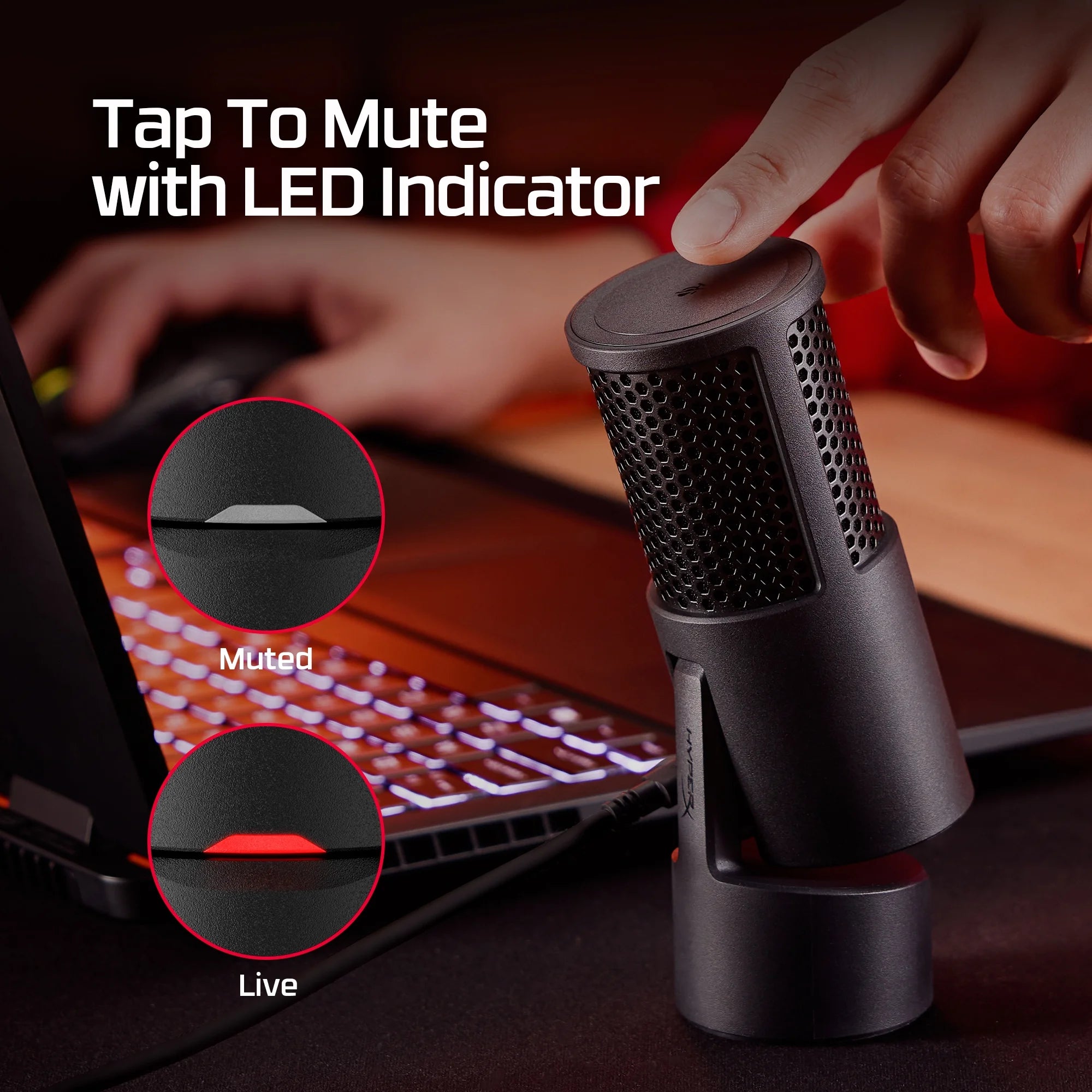 Solocast 2 – Gaming USB Condenser Mic for PC, USB-C to USB-A, Built-In Pop Filter, Internal Shock Mount, Plug and Play, 24-Bit / 96Khz, Compact Tiltable Stand - Black