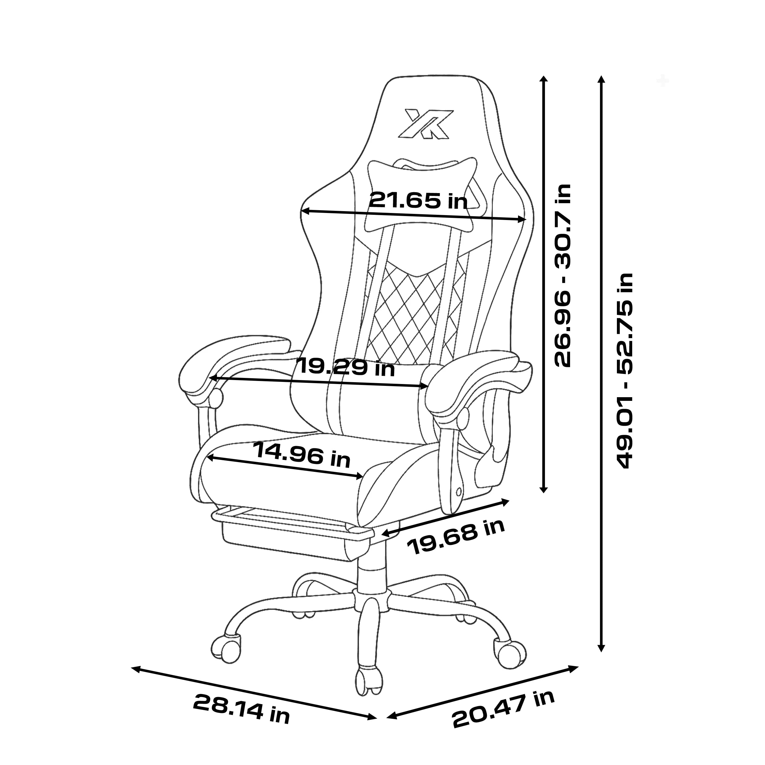 Apex PC Gaming Chair with Massage Function and Footrest, White