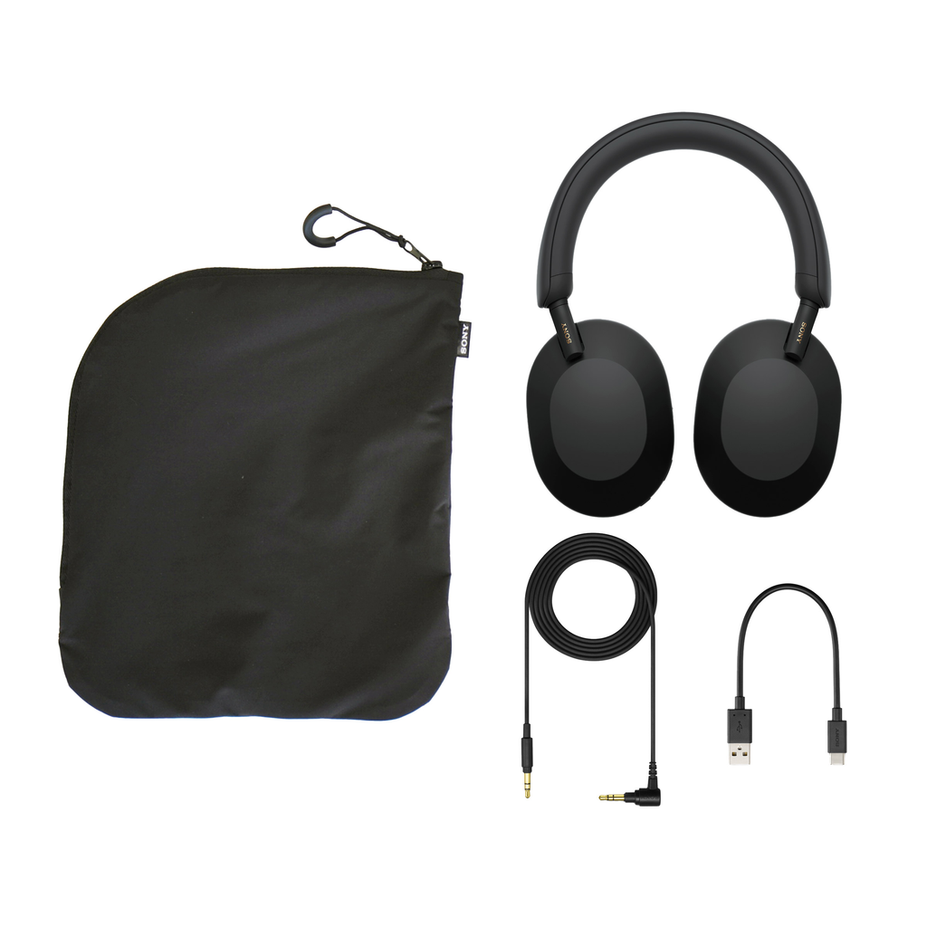 Sony WH1000XM5/SA Wireless Noise-Cancelling Over-The-Ear Headphones - Black, with Soft Case