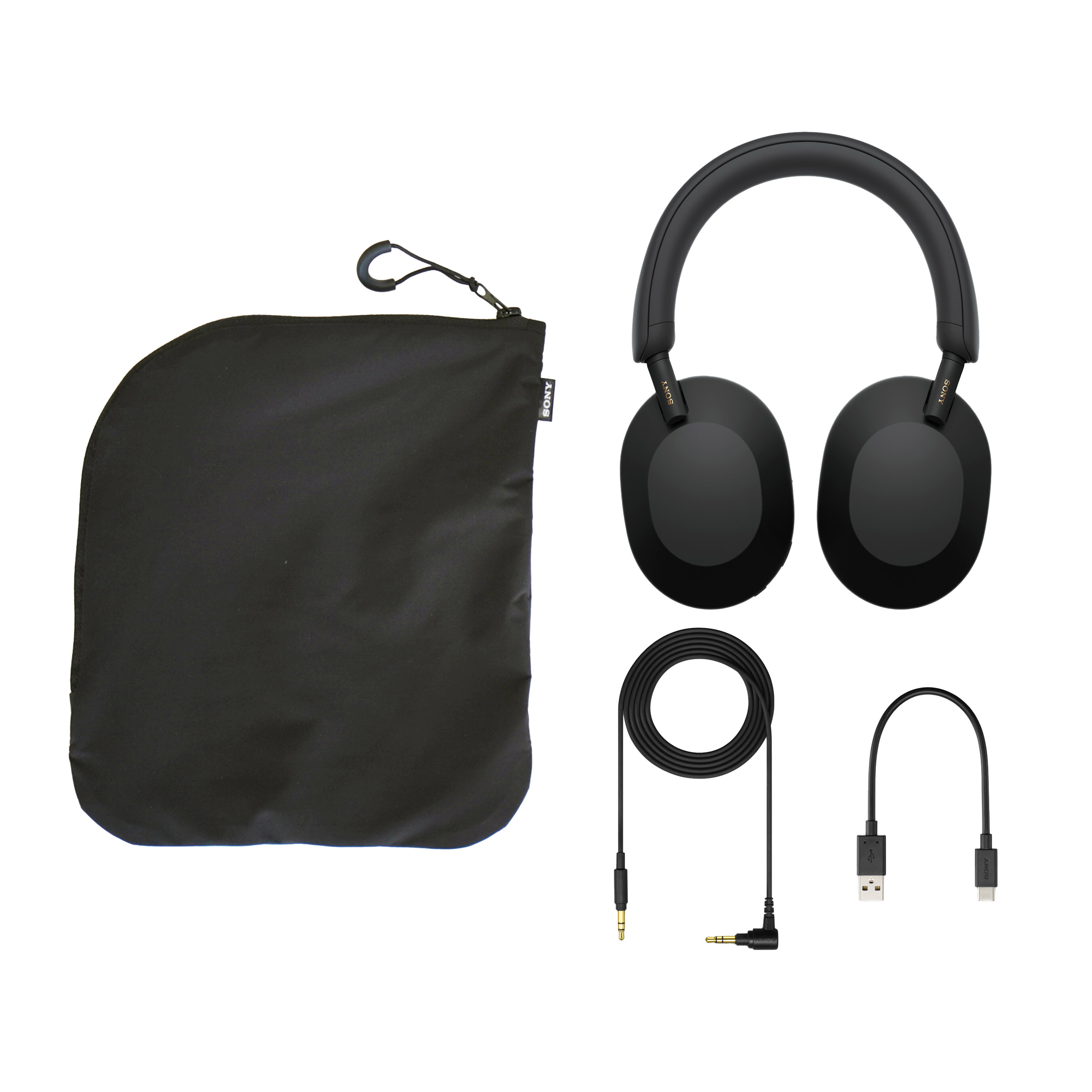 Sony WH1000XM5/SA Wireless Noise-Cancelling Over-The-Ear Headphones - Black, with Soft Case