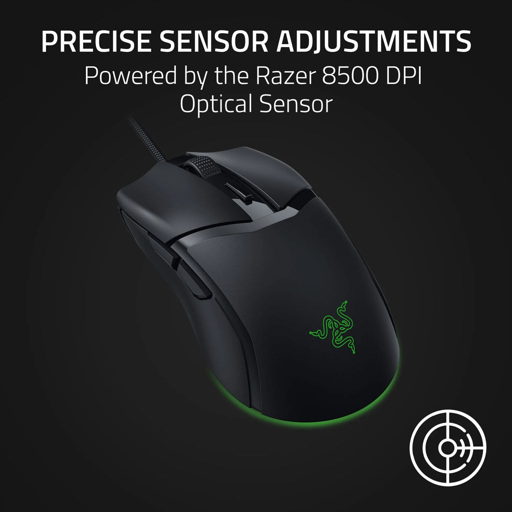 Cobra Wired Gaming Mouse 58G Lightweight Design, Gen-3 Optical Switches, RGB Lighting Black