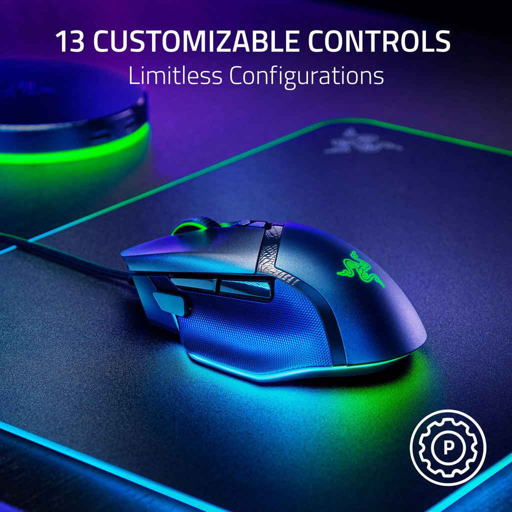 Basilisk V3 35K Fully Customizable Ergonomic Gaming Mouse with Chroma RBG, Black