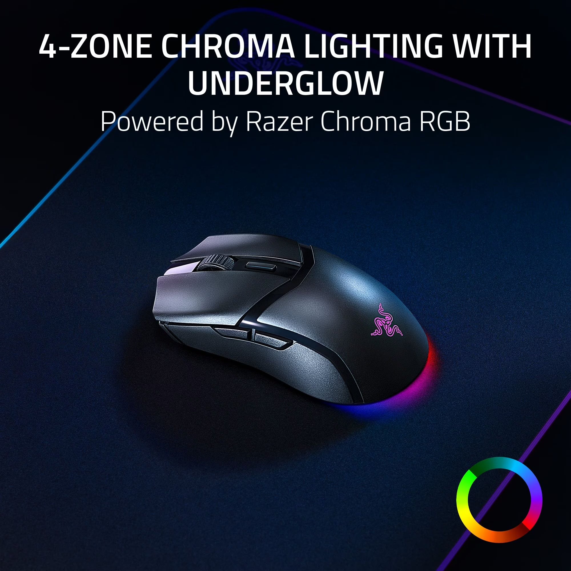 Cobra Hyperspeed - Lightweight Customizable Wireless PC Gaming Mouse, 2.4Ghz, Bluetooth, 62G, Black