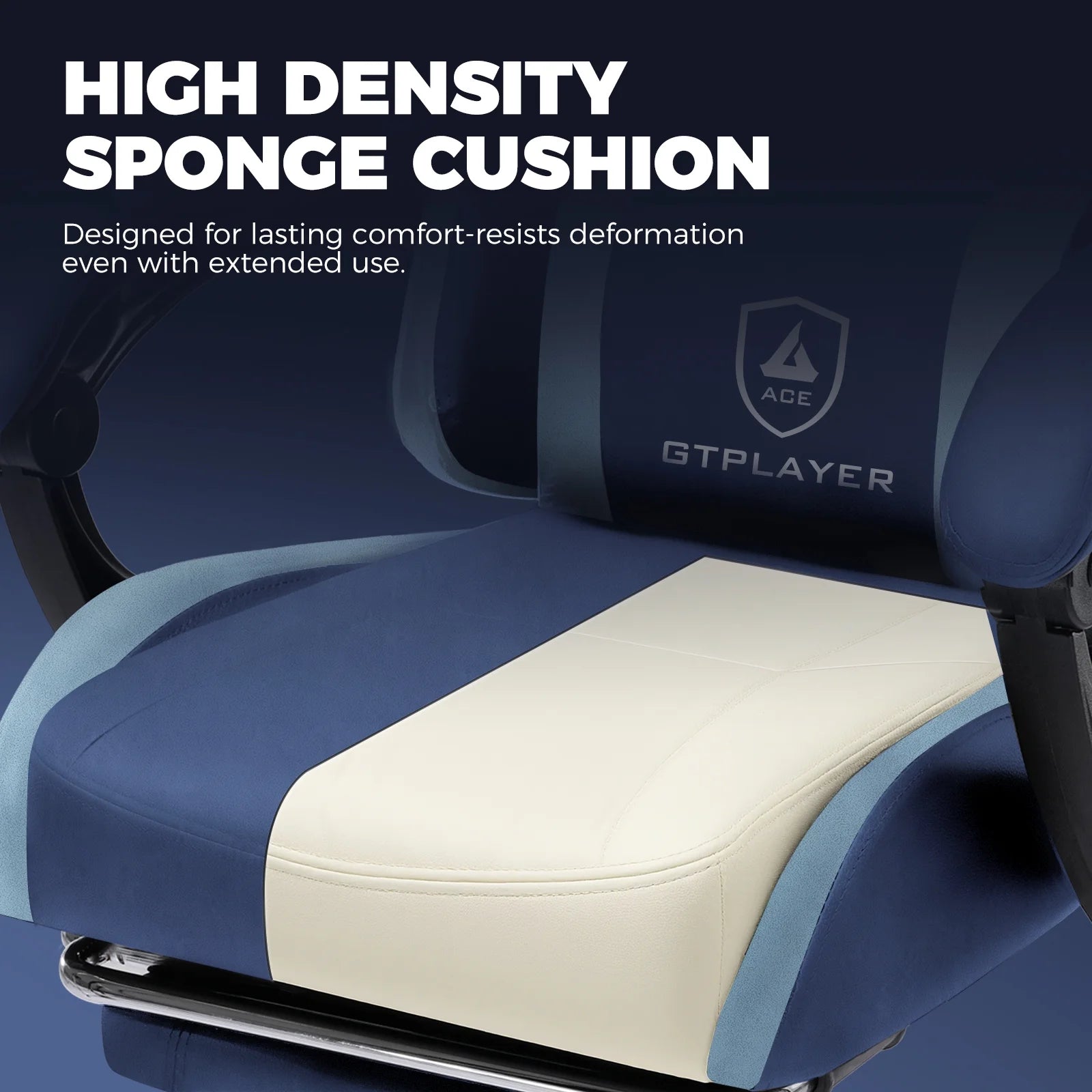 Ergonomic Gaming Chair with Footrest, Computer Gaming Chair for Adults,Dark Blue